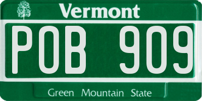 VT license plate POB909