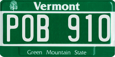 VT license plate POB910