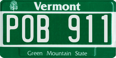 VT license plate POB911