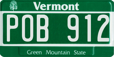 VT license plate POB912