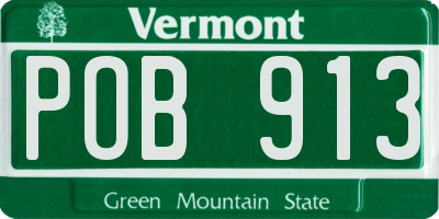 VT license plate POB913