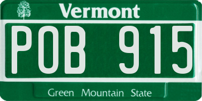 VT license plate POB915