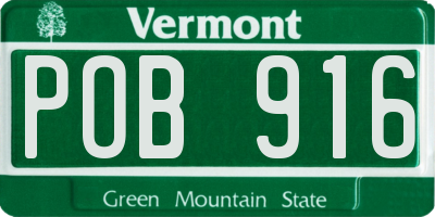VT license plate POB916