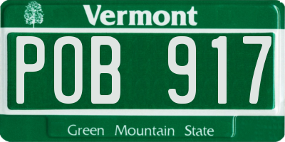 VT license plate POB917