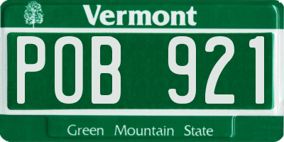 VT license plate POB921