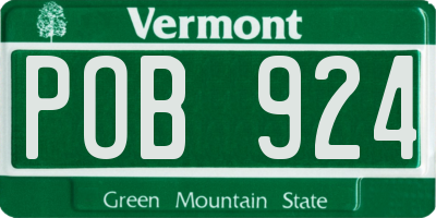 VT license plate POB924