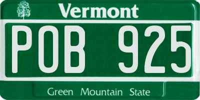 VT license plate POB925