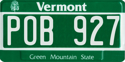 VT license plate POB927