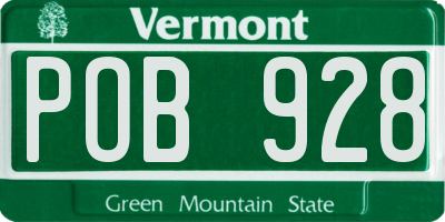 VT license plate POB928