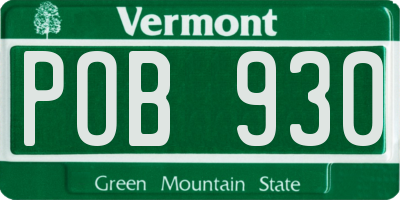 VT license plate POB930