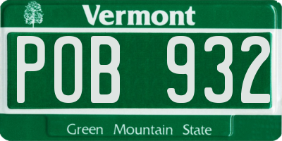 VT license plate POB932