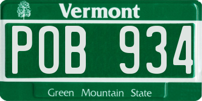 VT license plate POB934