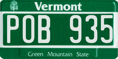 VT license plate POB935