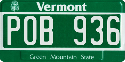 VT license plate POB936
