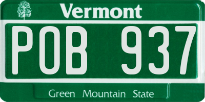 VT license plate POB937