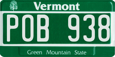 VT license plate POB938