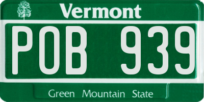 VT license plate POB939