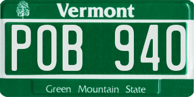 VT license plate POB940