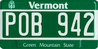 VT license plate POB942