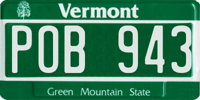 VT license plate POB943