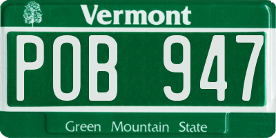 VT license plate POB947