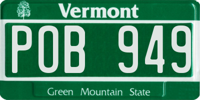 VT license plate POB949