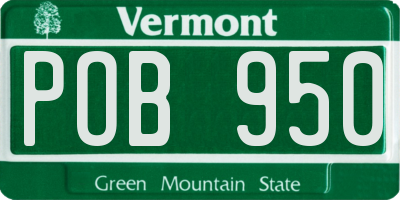 VT license plate POB950