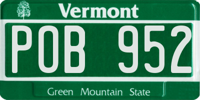 VT license plate POB952