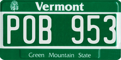 VT license plate POB953