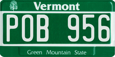 VT license plate POB956