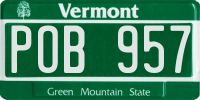 VT license plate POB957