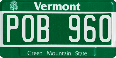 VT license plate POB960