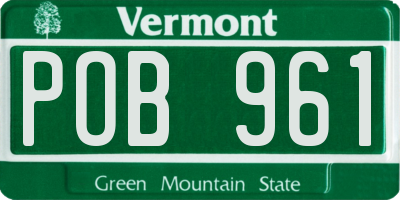 VT license plate POB961