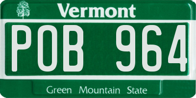 VT license plate POB964