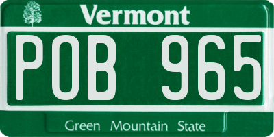 VT license plate POB965