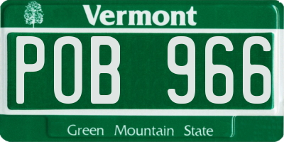 VT license plate POB966