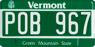 VT license plate POB967