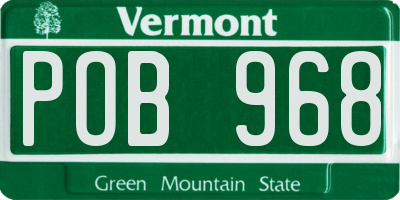 VT license plate POB968