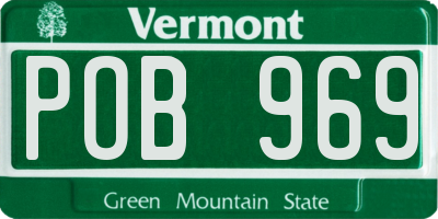 VT license plate POB969