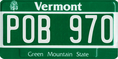 VT license plate POB970