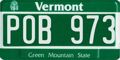 VT license plate POB973