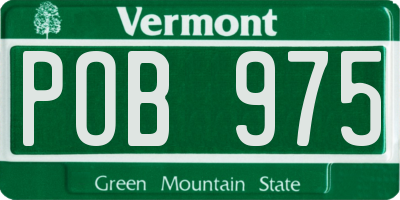 VT license plate POB975