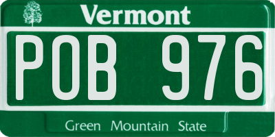 VT license plate POB976