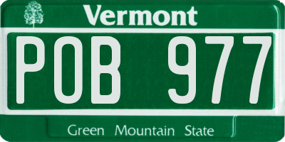 VT license plate POB977
