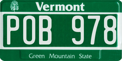 VT license plate POB978