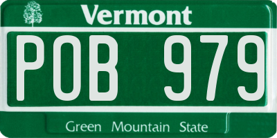 VT license plate POB979