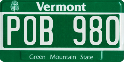 VT license plate POB980