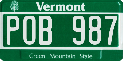 VT license plate POB987