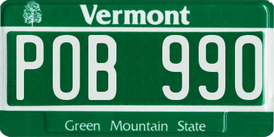 VT license plate POB990