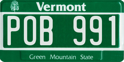 VT license plate POB991
